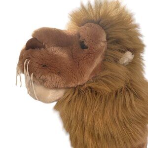 DAN DEE Hand Puppet Big Lion Head Mouth Opens Canine Teeth Tongue Whiskers